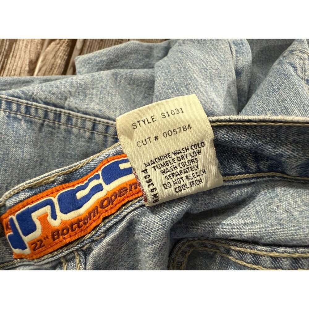 JNCO Girlie Stuff wide leg Jeans Size 3 Waist 26"  Embroidered Logos 90's vintag - Picture 7 of 7